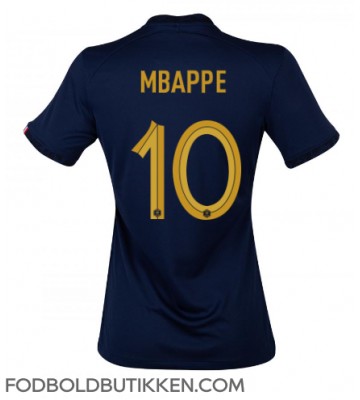 Frankrig Kylian Mbappe #10 Hjemmebanetrøje Dame VM 2022 Kortærmet